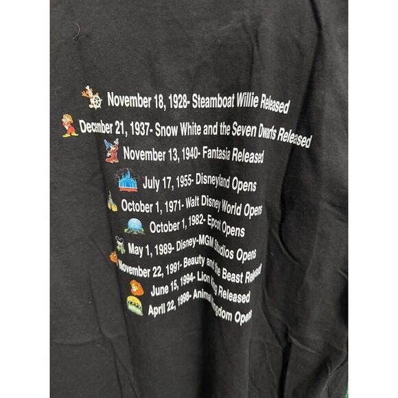 Disney 100 Years of Wonder Black T-Shirt - Size Medium - 2023 Anniversary Tee - Picture 6 of 7